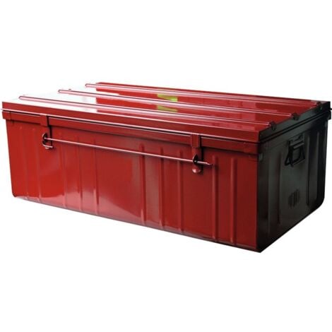 Malle de rangement en métal rouge 175 litres