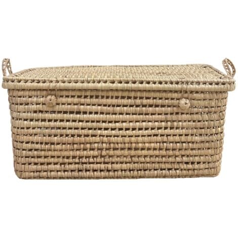 Malle de rangement feuille de palmier Naturel 60 cm