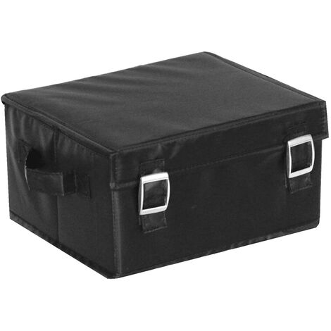 Malle De Rangement Noire Avec Couvercle Medium 26x22x14cm - Mondex