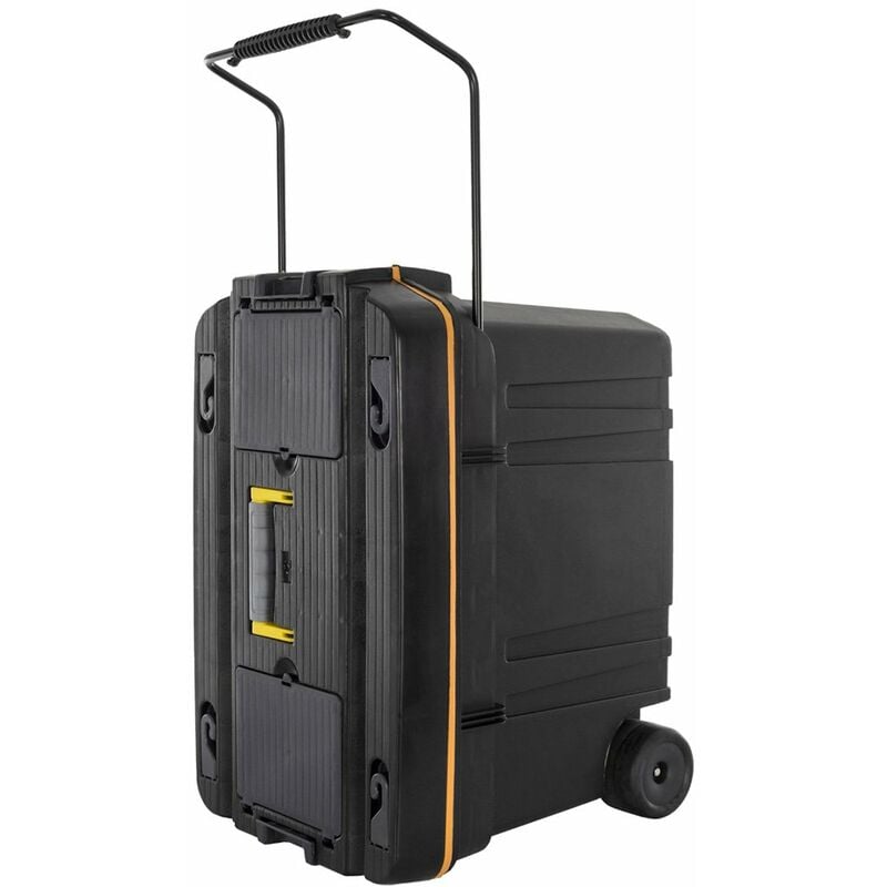 Malle de voyage avec roues, compartiments internes, couvercle avec plateau de rangement