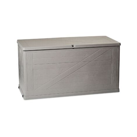 Coffre de rangement 420L 120x57x63 cm Effet bois Résine TOOMAX