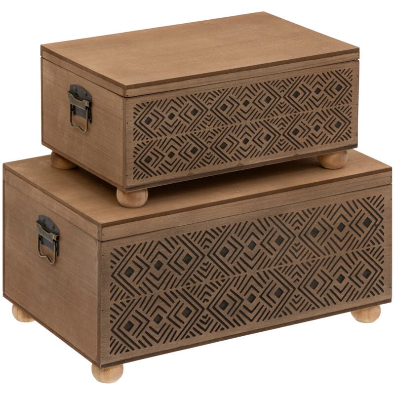 Lot de 2 malles Exotic panama Marron Atmosphera