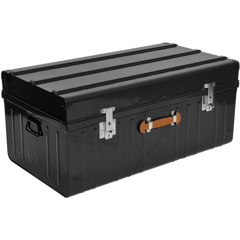 Pierre Henry - Malle métallique noire avec poignée en polyuréthane 265 litres