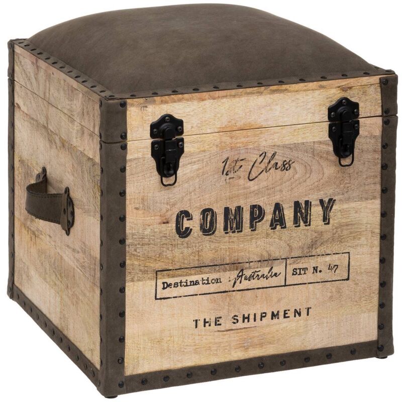 Pouf Et Malle De Rangement 2 En 1 Silas Taupe Atmosphera