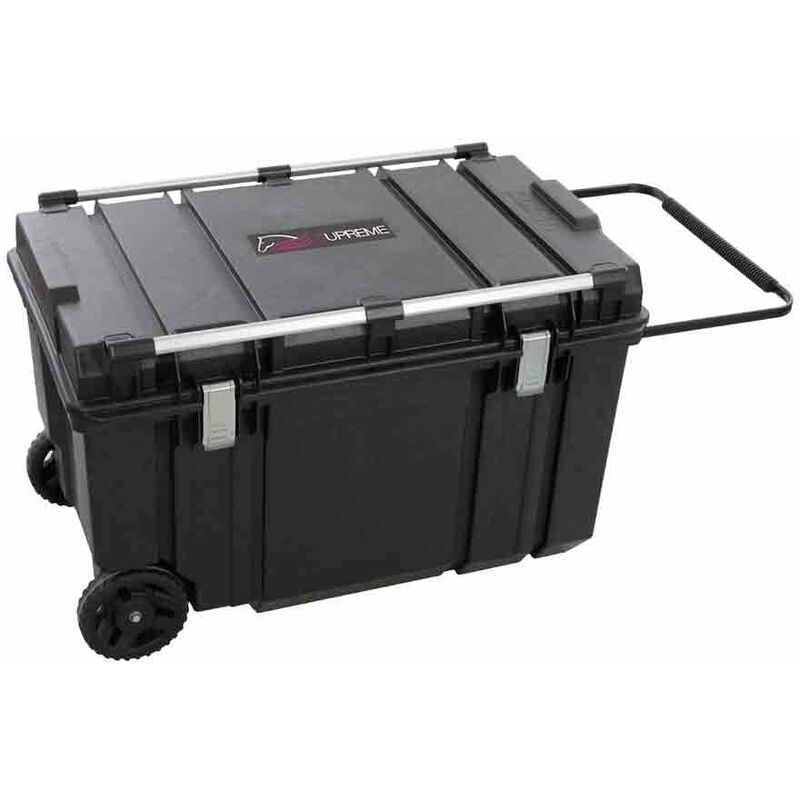 Malle trolley en forme de selle avec deux roues et fermeture à glissière