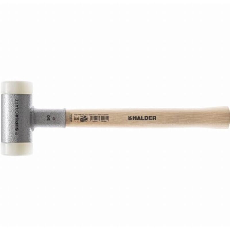 No-rebound mallet - HALDER - SUPERCRAFT - Steel and special nylon - Hickory - 750 g