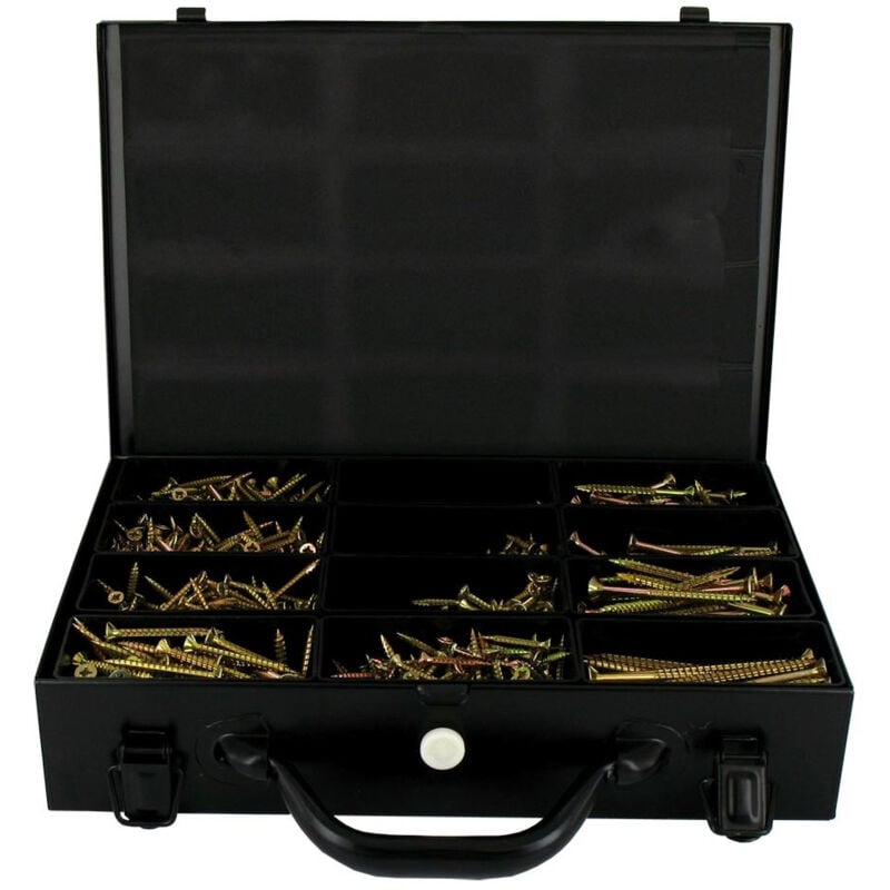 Malette vis bois tête fraisée Pozidriv acier bichromaté (2210 pièces) - Rocket