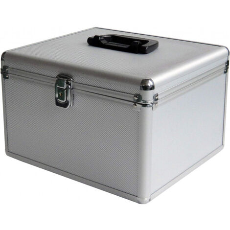 Mallette à CD MediaRange BOX76 300 CDs/DVDs/disques Blu-ray aluminium argent (l x H x P) 30.1 x 18 x 26.5 cm 1 pc(s)