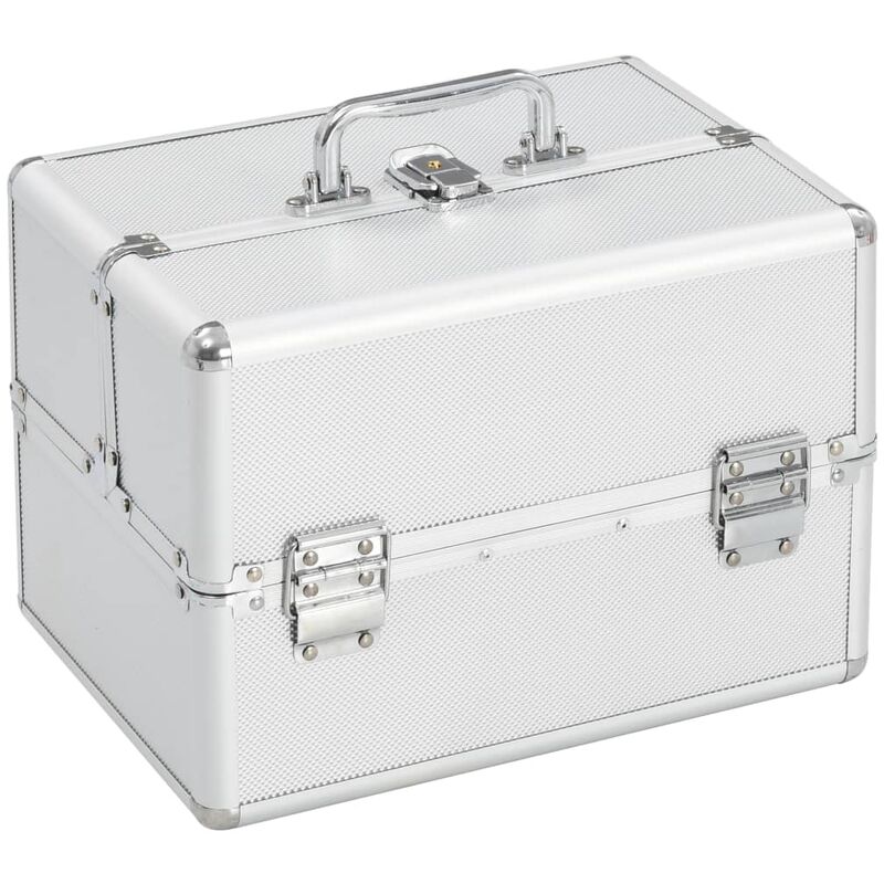 Mallette à maquillage 22x30x21 cm Argenté Aluminium
