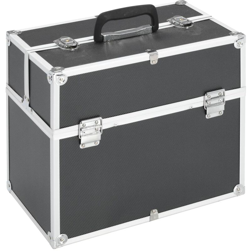 Vidaxl - Mallette à maquillage 38x23x34 cm noir aluminium