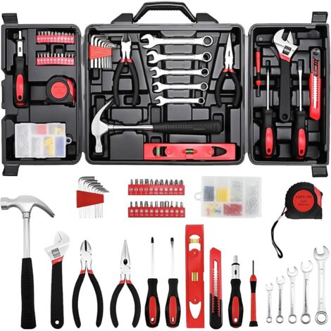 Mallette à Outil, Caisse à Outil Complète 147 Pièces Portable Boîte à Outils, Caisse a Outil,Usage Domestique ou du Travail