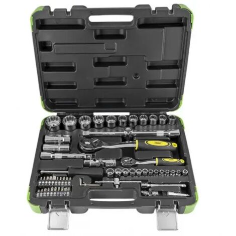 Mallette à outils de 61 pièces avec inserts de coin 1/2 » et 1/4 »  JBM53108