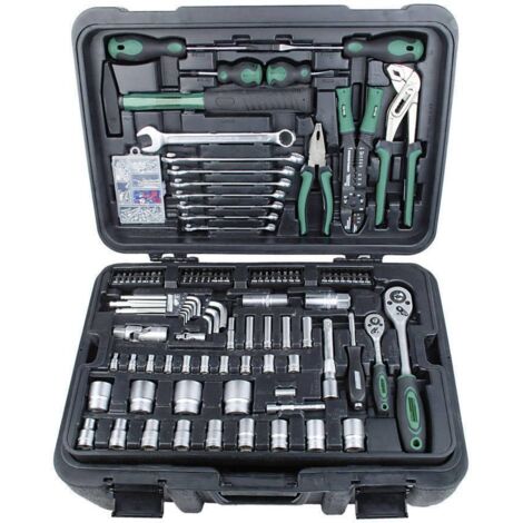 Brüder Mannesmann – Coffret multi-outils 122 pièces – Chariot mobile avec poignée télescopique – Matériau polypropylène – Dimensions 360 x 240 x 530 mm - C92551
