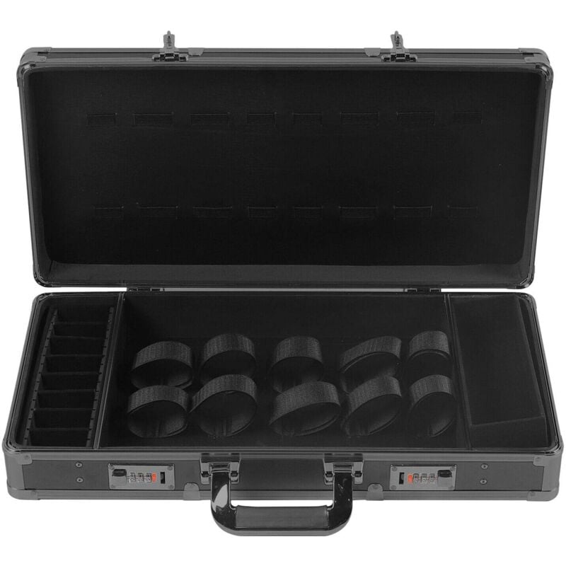 Mallette à outils professionnelle pour coiffeur et salon de coiffure + verrouillage par mot de passe, noir