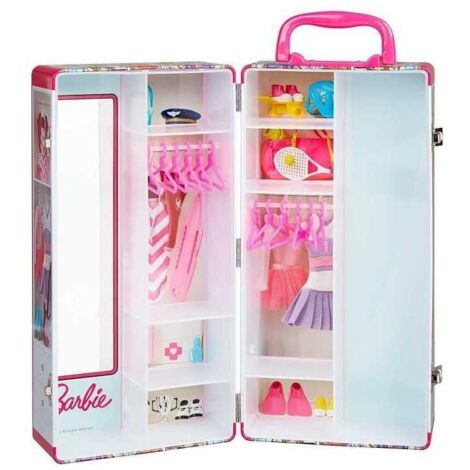 Mallette armoire Barbie Klein 15,9x13x32 cm Rosa con 12 cintres