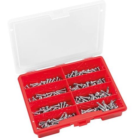 Mallette d’assortiment de vis de forage DIN 7504, 200 pièces