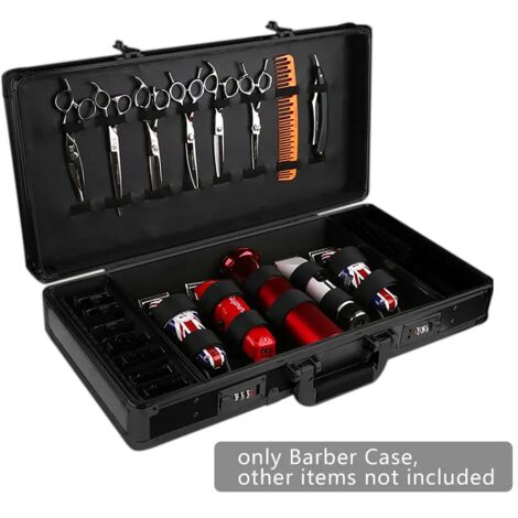 Mallette de coiffure pour styliste Mallette de transport pour tondeuses Ciseaux Peignes 21.65 x 10.63 x 3.94 pouces