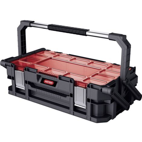 Mallette de rangement cantilever 560 x 320 x 160 mm – Plastique – 22 bacs amovibles pour outils – Compatible système Keter Connect - Q179382