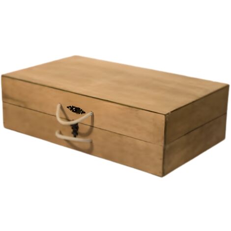Mallette de rangement pour support à jambon en bois naturel – Dimensions 58 x 31 x 15 cm – Couvercle et poignées robustes – Visiodirect