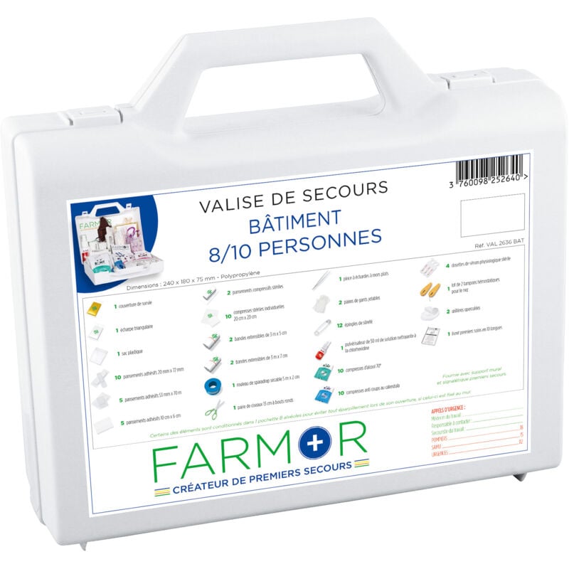 Farmor - Mallette de secours bâtiment - 8/10 personnes