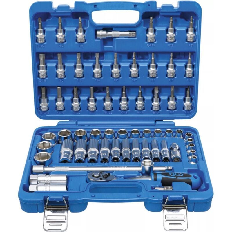 Bgs Technic - Mallette, jeu de douilles bgs 3/8 à six pans en pouces - 61 pcs