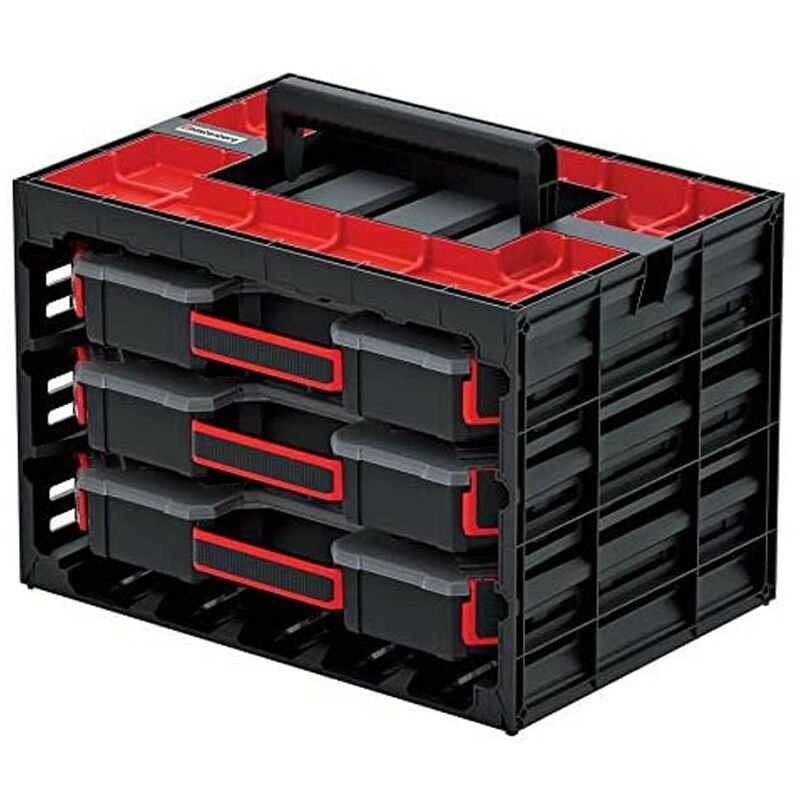 Mallette à outils avec 3 compartiments de rangement avec poignée confortable 415 x 290 x 290 mm