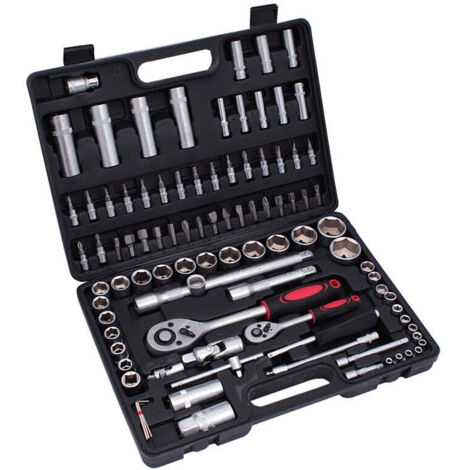 Mallette outils coffret 94 pièces Clés à douilles