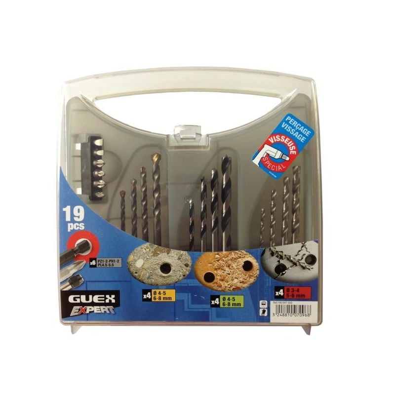 Diager - Mallette perçage vissage 19 pièces spéciale visseuse