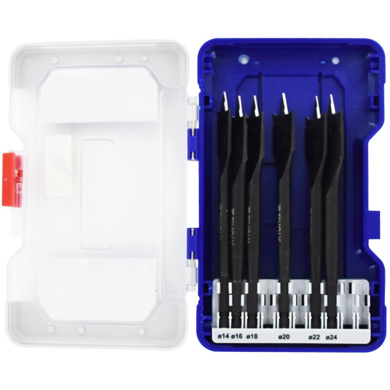 Mallette avec 6 mèches à bois plates, Ø 14 à 24 mm TIVOLY 10802570001