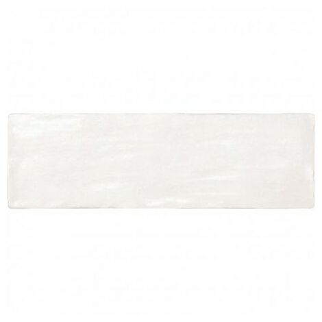 MALLORCA WHITE - Faience 6,5X20 cm aspect Zellige satiné blanc - Blanc