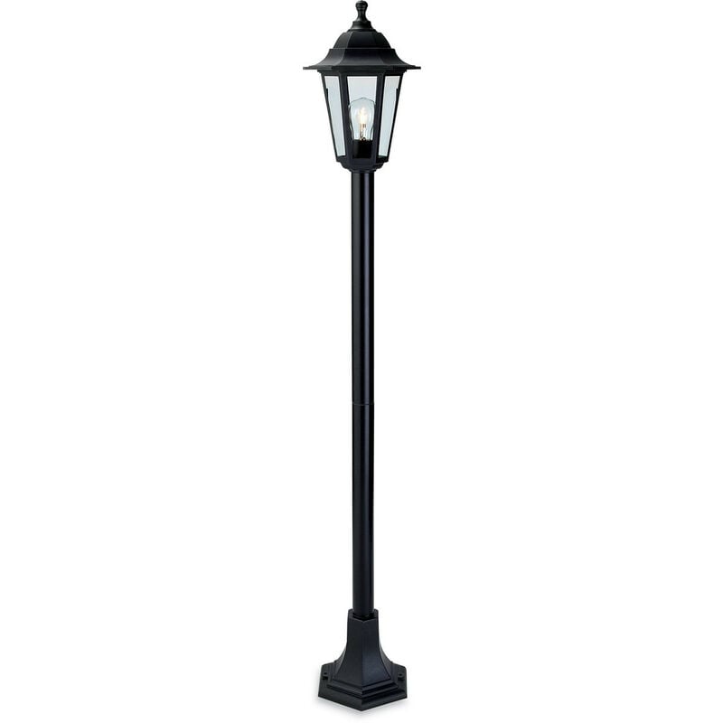 Firstlight Malmo - 1 Light Post Lantern Black Resin IP44, E27