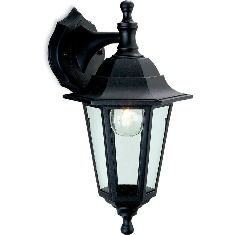 Malmo - 1 Light Outdoor Wall Lantern - Uplight/Downlight Black Resin IP44, E27 - Firstlight