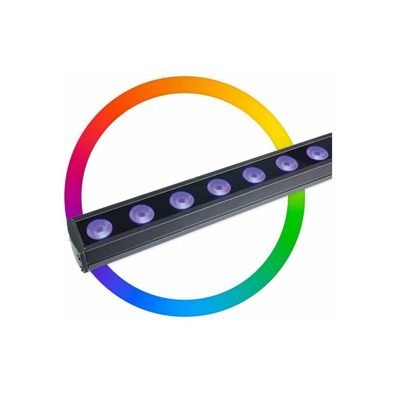 Wallwasher Lèche-Mur Extérieur 36W rgb IP66 Gris Hors Transfo zambelis fs - 30 ° - rgb