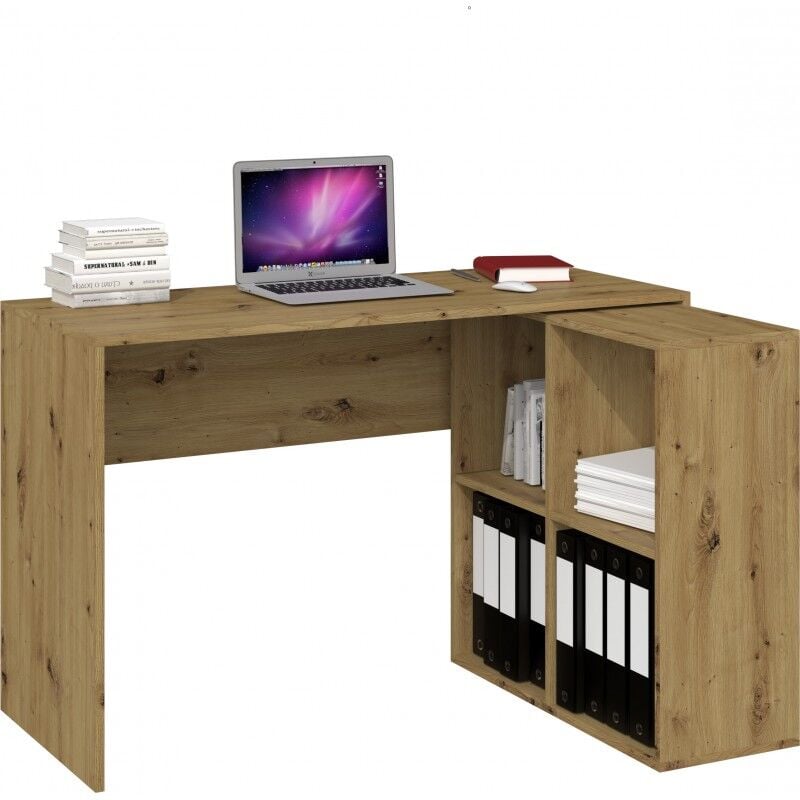 MALOX 2-in-1 corner computer desk Bookcase 4 niche storage unit Multi-storage computer table