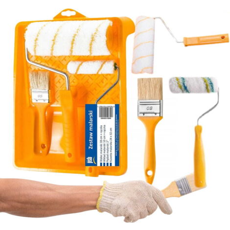 Malset: 2 Rollen, Pinsel und Schale 24x32 cm