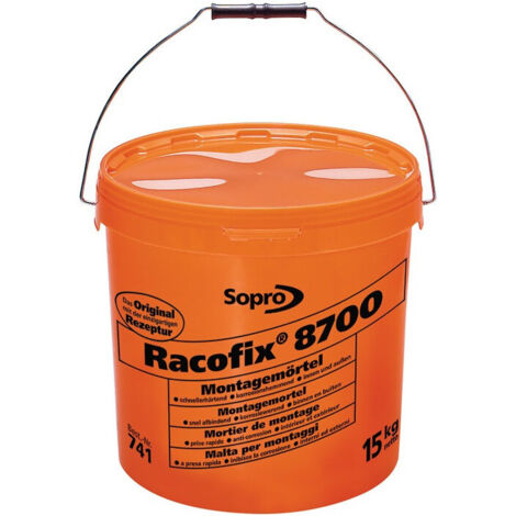Malta di montaggio Racofix® 8700 1: 3 (acqua / malta) secchio da 15 kg SOPRO