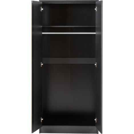 Malvern 2 Door Wardrobe - L50.5 x W80 x H180 cm - Black