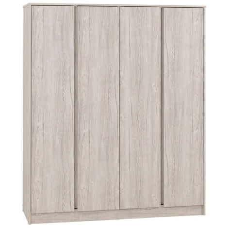 Malvern 4 Door Wardrobe - L50.5 x W150.5 x H180 cm - Urban Snow