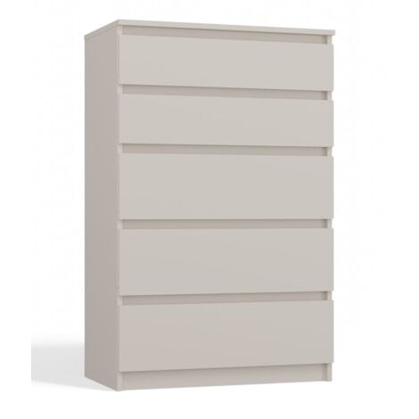 TOPESHOP CDF Kommode Malwa M5 Farbe: Beige Schrank für Dokumente, Kleinigkeiten Ideal für Wohnzimmer, Schlafzimmer, Kinderzimmer, Jugendzimmer und Büro 5 geräumige Schubladen