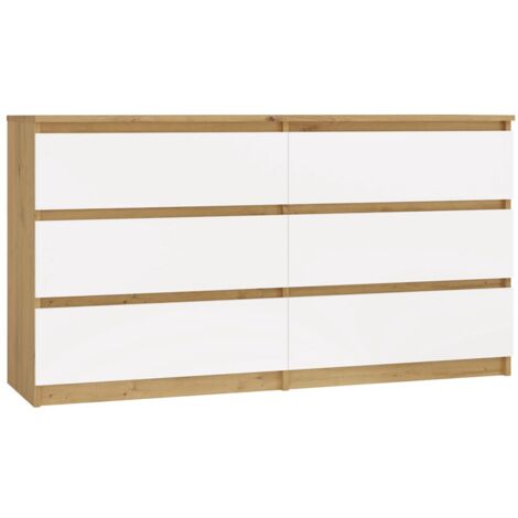 Malwa M6 140 Artisan Oak Chest Of Drawers 6 Drawer Storage