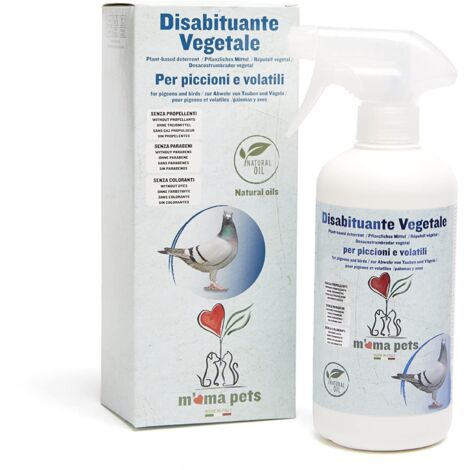 MAMA PETS Disabituante Naturale 500ml per Piccioni e Volatili – Spray Repellente Vegetale Pronto all’Uso per Cornicioni, Tetti e Balconi – Sicuro per Persone e Animali