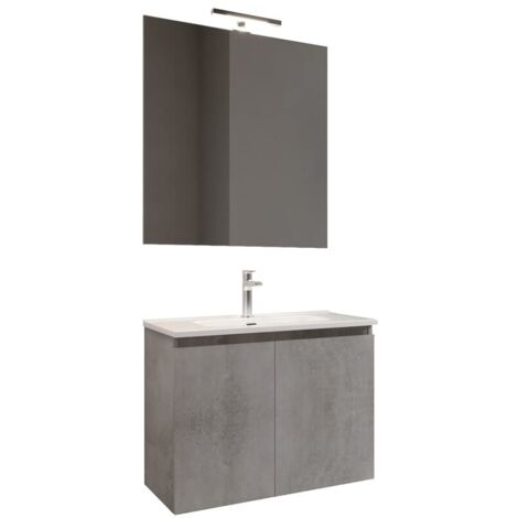 Mama Store ATENA2 60, Mobile 2 ante 60 cm, Grigio Cemento, L. 62 X P. 47 X H. 53 CM