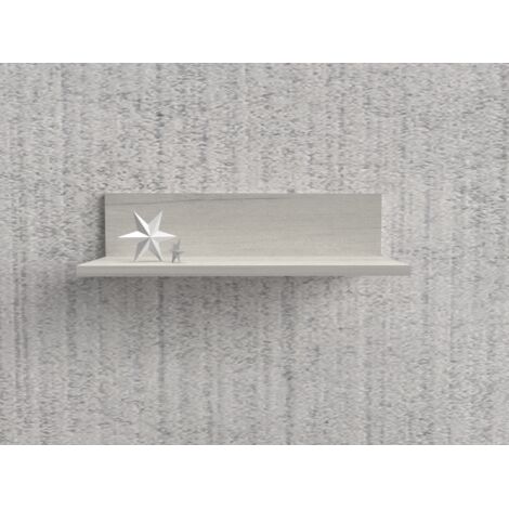 MaMa Store Mensola Ripiano 50cm a L da Muro, Quercia Bianco, 50CM x 22CM x 13CM