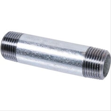 Mamelon acier galva double mâle - Diamètre : 1 1/4'' - Longueur : 100 mm