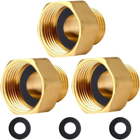 Mamelon double G1/2" (Ø 20mm) laiton mâle,4 pièces hexagonal G1/2"M/M,Raccord de jonction 2 x M Raccord fileté,Double mamelon Raccords en convient pour l'eau potable À Manchon Réduit Femelle/Mâle