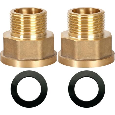 Mamelon double G1/2" (Ø 20mm) laiton mâle,4 pièces hexagonal G1/2"M/M,Raccord de jonction 2 x M Raccord fileté,Double mamelon Raccords en convient pour l'eau potable À Manchon Réduit Femelle/Mâle