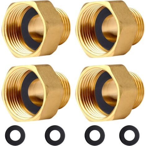 Mamelon double G1/2" (Ø 20mm) laiton mâle,4 pièces hexagonal G1/2"M/M,Raccord de jonction 2 x M Raccord fileté,Double mamelon Raccords en convient pour l'eau potable À Manchon Réduit Femelle/Mâle
