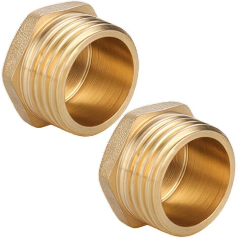 Mamelon double G1/2" (Ø 20mm) laiton mâle,4 pièces hexagonal G1/2"M/M,Raccord de jonction 2 x M Raccord fileté,Double mamelon Raccords en convient pour l'eau potable Bouchon Mâle G1"