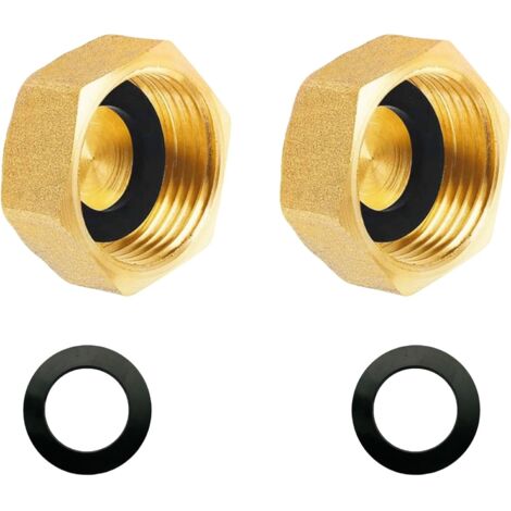 Mamelon double G1/2" (Ø 20mm) laiton mâle,4 pièces hexagonal G1/2"M/M,Raccord de jonction 2 x M Raccord fileté,Double mamelon Raccords en convient pour l'eau potable Capuchon Filetage Intérieur G1"