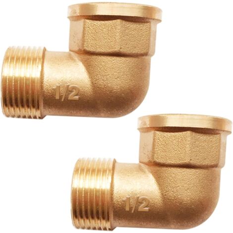 Mamelon double G1/2" (Ø 20mm) laiton mâle,4 pièces hexagonal G1/2"M/M,Raccord de jonction 2 x M Raccord fileté,Double mamelon Raccords en convient pour l'eau potable Coude Femelle/Mâle